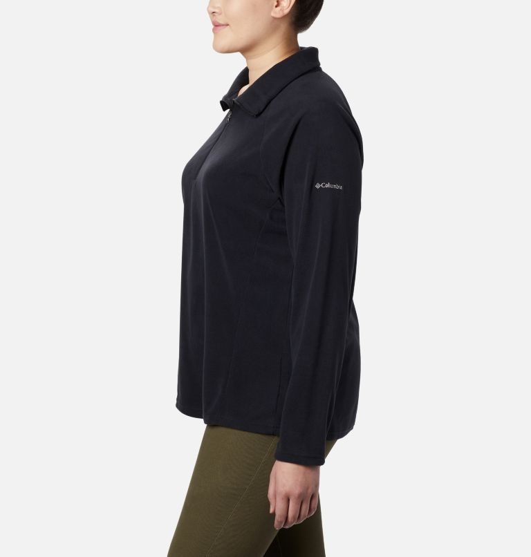 Women's Columbia Glacial IV 1/2 Zip Sweatshirts Black | Plus Size CA-JA61L